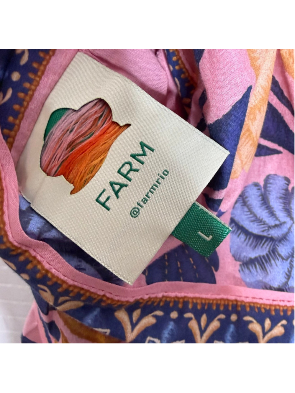 Farm Rio Seashell Tapestry Sleeveless Midi Dress sz L - Picture 7 of 9